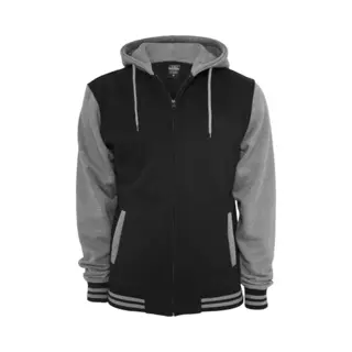 Urban Classics Men's Hooded Sweatshirt With Zip Blk/gry Size, Xs