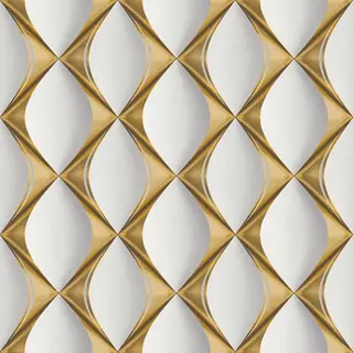 Grafisch 3D Behang | Optische Illusie - Goud Wit Grijs - A.S. Création My Home My Spa