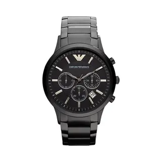 Emporio Armani Renato AR2453 Men's Chronograph Watch – 43mm Black Dial Black Stainless Steel Bracelet