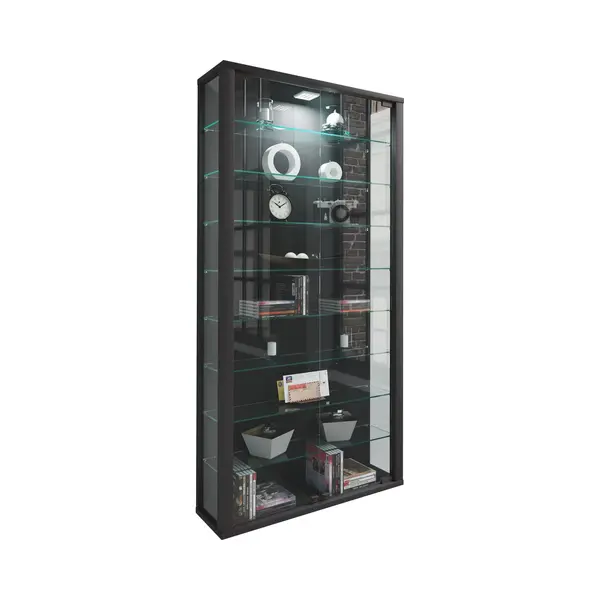 Vcm Vitrine »Lumo Maxi« Ohne Beleuchtung Schwarz, 59x118x18 Cm thumbnail