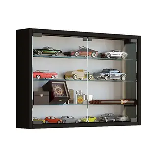 Vcm 912947 Vitrine Wandvitrine Sammlervitrine Wandregal Hängeregal Hängevitrine Schaukasten Holz Schwarz 40 X 60 X 10cm Mandosa M
