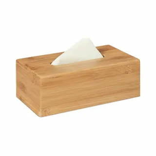 Relaxdays Bamboo Tissue Box