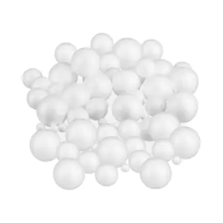 Piepschuim Ballen - 72 Stuks - Ø 2, 5 En 7 Cm - Wit