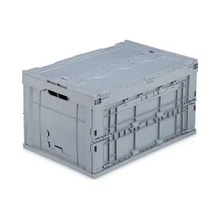 2x Vouwkrat Professioneel - Boodschappenkrat - Stapelbaar - 60L - Grijs