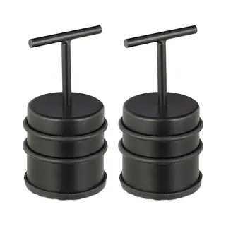 2x Deurstopper Rvs - Deurbuffer - Deurstop Rond - Deurvastvastzetter - Zwart