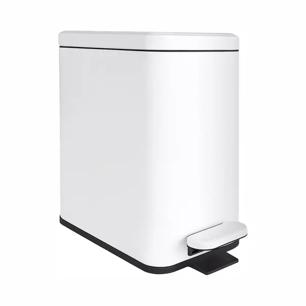 Prullenbak Badkamer - 10 L - Smal - Softclose - Wit thumbnail