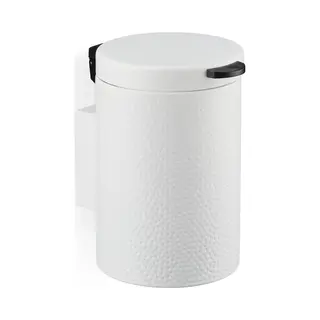 Relaxdays - Bathroom Wall Bin, 3 Litres, Soft Close, Inner Container, Metal, Sanitary Waste, Round, 25 X 17 X 22 Cm, White