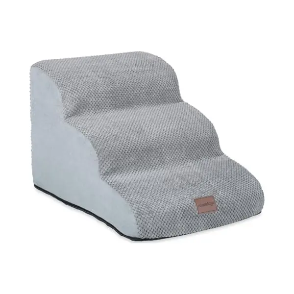 Relaxdays - Pet Stairs, With 3 Steps, Dogs & Cats, Hxwxd, 33 X 41 X 54 Cm, Pet Climbing Aid, Pet Steps, Bed & Couch, Grey thumbnail