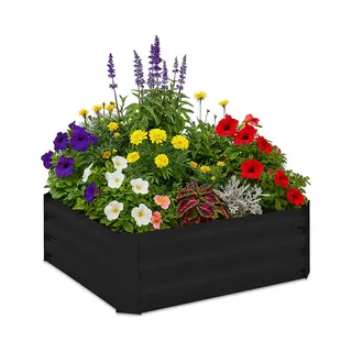 Moestuinbak Zonder Bodem - 30x90x90 Cm - Metaal - Zwart