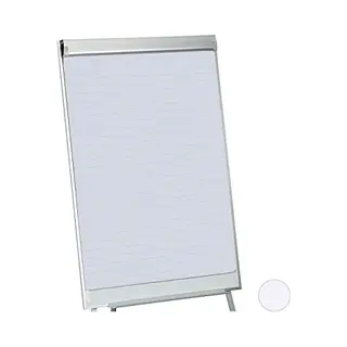 Flipchart Papier, Liniertes Moderationspapier, Block À 50 Blatt, 60 G/m², 6-fache Lochung, 57, 5 X 81 Cm, Weiß - Relaxdays