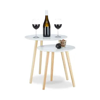 Relaxdays 10020985 Beistelltisch / Endtisch Runde Form 3 Bein(e)