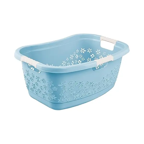 Keeeper Ergonomic Laundry Basket With Air Permeable Design And Anti-Slip Soft Handles, 50 L, Lasse, Nordic Blue thumbnail