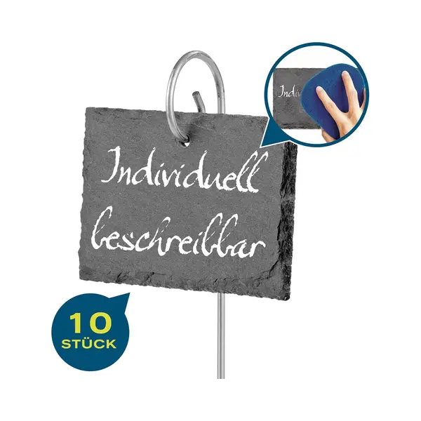 Hoberg Hinweisschild Hoberg Pflanzschilder-Set Inkl. Erdspieße Und Kreide, Schiefer-Pflanzschilder thumbnail
