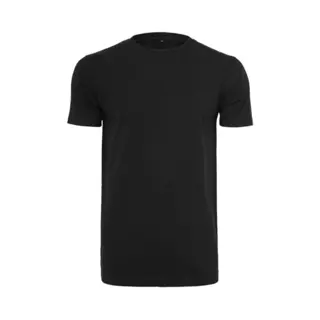 Build Your Brand Herren T-Shirt Round Neck, Männer Basic T-Shirt Mit Rundhalsausschnit, Regular Fit, Baumwolle, Black, L