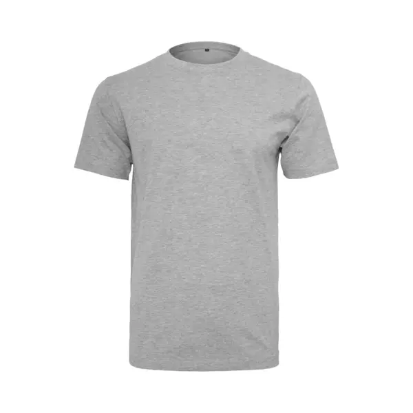 Build Your Brand Herren T-Shirt Round Neck, Männer Basic T-Shirt Mit Rundhalsausschnit, Regular Fit, Baumwolle, Heather Grey, L thumbnail