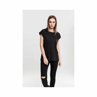 Urban Classics Ladies Extended Shoulder Tee T-shirt Scoop neck Short sleeve Cotton, Jersey