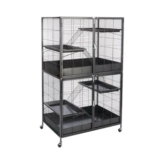 Tiaki Kleintierkäfig Étagère - Sparset, Hauptkäfig + Add-on (L 93, 5 X B 63 X H 157, 8 Cm)
