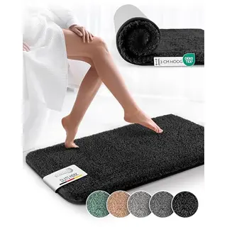 Beautissu Bath Mat 120x70 Cm BeauMare Fl Non Slip Shower Mat - Shaggy High Pile Rug Soft Microfibre Floor Mat For Shower, Bathtub And Toilette