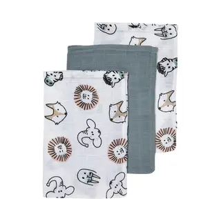 Meyco Baby Animal Washandjes - 3-pack - Hydrofiel - Multicolour - 20x17cm