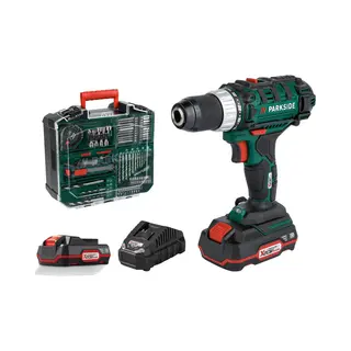 Parkside Accu Schroef-boormachine Set 20V - Toerental, 0-400 Min-¹ (1e Versnelling) | 0-1400 Min-¹ (2e Versnelling) - Draaimoment, 40 Nm -