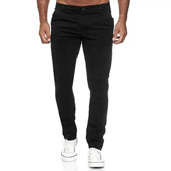 Tazzio M530-6 Chino Voor Heren, Slimfit, Stretchstof, Ecru, Zwart. thumbnail