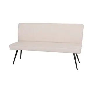 Mcw Sitzbank K16 Rückenlehne Stoff/Textil Bouclé Metall 160cm Creme-Beige