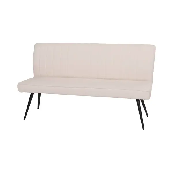 Mcw Sitzbank K16 Rückenlehne Stoff/Textil Bouclé Metall 160cm Creme-Beige thumbnail