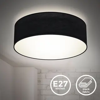 B.K.Licht - Plafondlamp - E27 Fitting - Rond -Ø30cm - Zwart