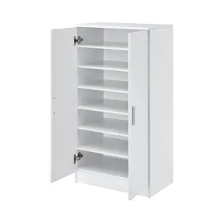 En.casa Schuhschrank »Notribontaa« Mit 2 Türen 108x55x35 Cm 14 Paar Schuhe Weiß