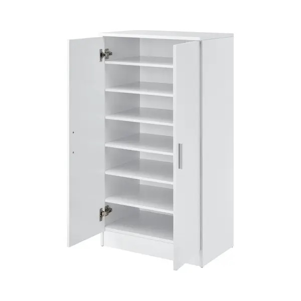 En.casa Schuhschrank »Notribontaa« Mit 2 Türen 108x55x35 Cm 14 Paar Schuhe Weiß thumbnail