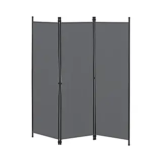 [en.casa] Raumteiler Huesca 3-teilig 150x171 Cm Paravent Trennwand 3-Tlg. Sichtschutz Stellwand Spanische Wand Dunkelgrau