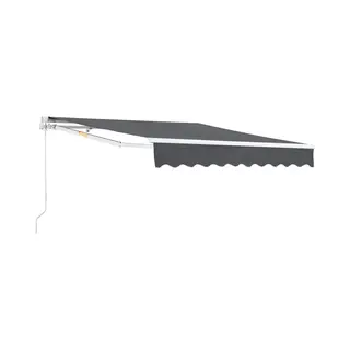 en.casa Zonnescherm Luifel Handbediend Met Knikarm 350x250 Cm Donkergrijs