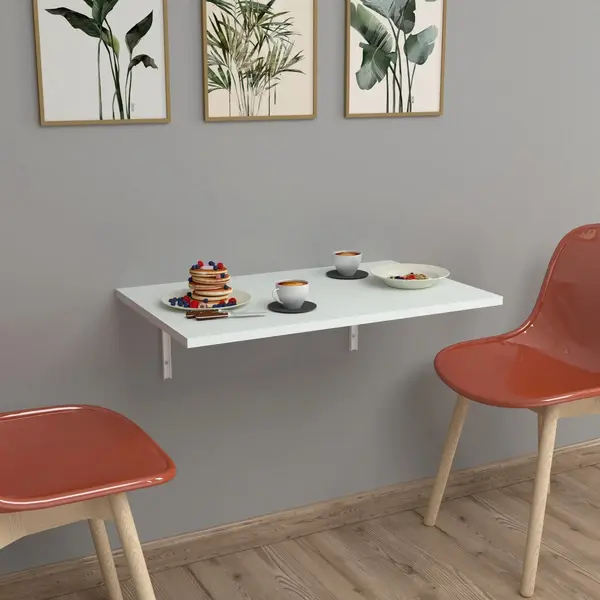En.casa Klapptisch, »Klepp« Wandklapptisch 72x45cm Zur Wandmontage Weiß thumbnail