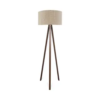 lux.pro Staande Lamp Newport Vloerlamp 140 Cm E27 Houtkleurig En Lichtbruin