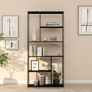 En.casa Standregal, »Vehmaa« Mit 7 Fächern 90 X 30 X 188 Cm Schwarz