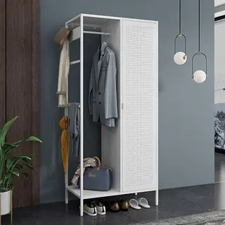 [en.casa] - Kleiderschrank Puumala 180x80x45 Cm Metall Weiß