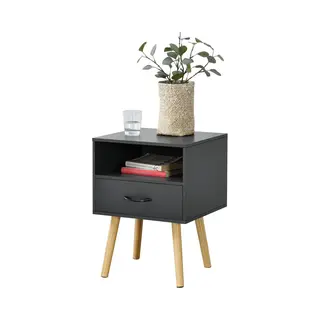 [en.casa] Beistelltisch 2er Set Gävle Wohnzimmertisch 57 X 42 X 40 Cm Nachttisch Mit Schublade Sofatisch Nebentisch Kaffeetisch Mit Ablagefach
