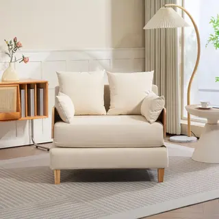 [en.casa] - 1-sitzer-schlafsofa Seinlus 81x88x68 Cm Beige