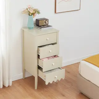 [en.casa] Stijlvolle Praktische Opbergkast Met 4 Laden In Decoratief Golfpatroon En Praktische Handgrepen, Stabiel, Elegant, Voor Woonkamer, Kantoor,
