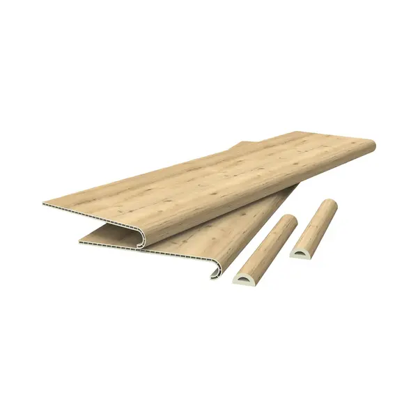 Overzettreden Stootborden Set Van 2 Pvc 120x32x4, 6 Cm Naturel Neu.Holz thumbnail