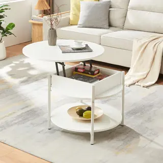 [en.casa] - Couchtisch Kandas Mit Hebeplatte 70x49 Cm Weiß