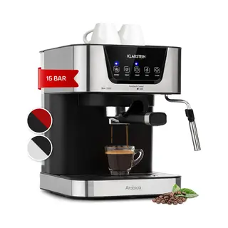Klarstein 1.5l Coffee Machines With Milk Frother, 15 Bar Espresso Coffee Machine, Small 1050w Coffee Makers For Ground Coffee, Barista Espresso