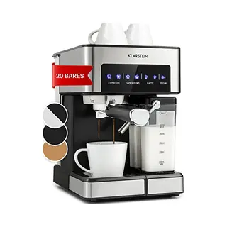 Klarstein Espresso Siebträgermaschine Mit Milchaufschäumer, 1, 8L Mini-Espressomaschine Mit Siebträger, 20 Bar Edelstahl-Kaffeemaschine Klein, 0,