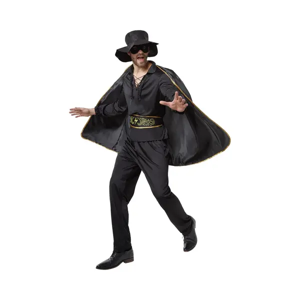 Tectake Men's Zorro Costume In Black | Size, 2XL thumbnail