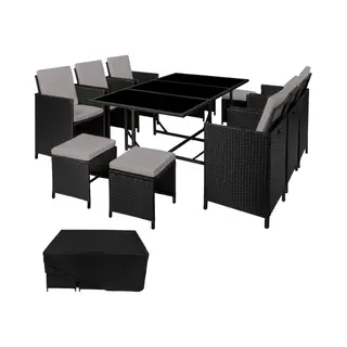 TecTake 404319 Gartenmöbelset Schwarz, Grau