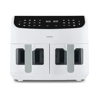 Medion® Heißluftfritteuse Md 11760 P20XXL Twin, 2400 W, Temperatur 50 - 200 °C, Ilag Beschichtung, Sync-Finish