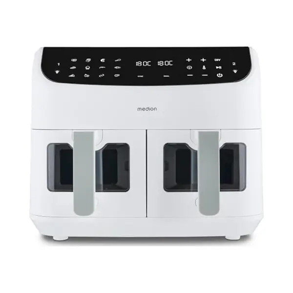 Medion® Heißluftfritteuse Md 11760 P20XXL Twin, 2400 W, Temperatur 50 - 200 °C, Ilag Beschichtung, Sync-Finish thumbnail