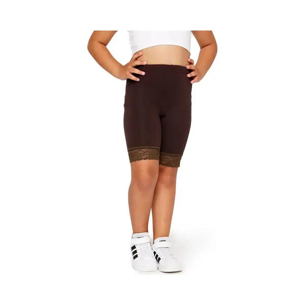 Merry Style Mädchen Kurze Leggings Mit Spitze Mädchen Leggings Aus Viskose MS10-434 (Braun, 122) thumbnail