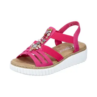 Rieker Plateausandale, Sommerschuh, Sandalette, Plateauabsatz, Mit Weicher Innensohle