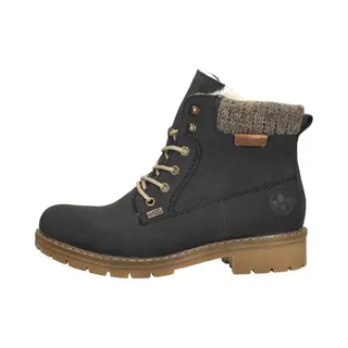 Rieker Damen Schnürstiefeletten Y9118, Frauen Stiefeletten, Wasserabweisend, RiekerTEX, schnürboots, Winterstiefeletten, warm, blau (14), 36 Eu /